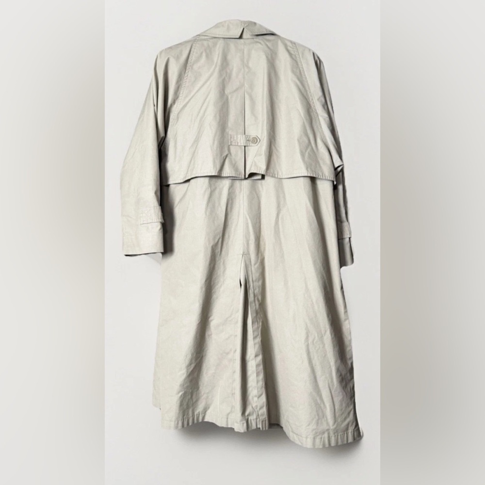 Vintage London Fog Wamsutta Women’s Beige Trench Coat Shoulder Pads Size XL - Picture 3 of 4